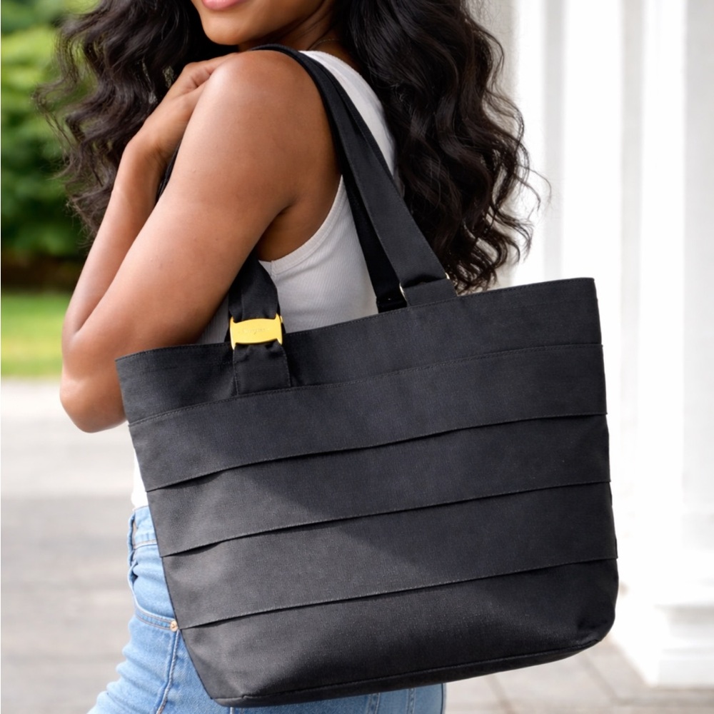 Salvatore Ferragamo Black and Gold Tote Bag